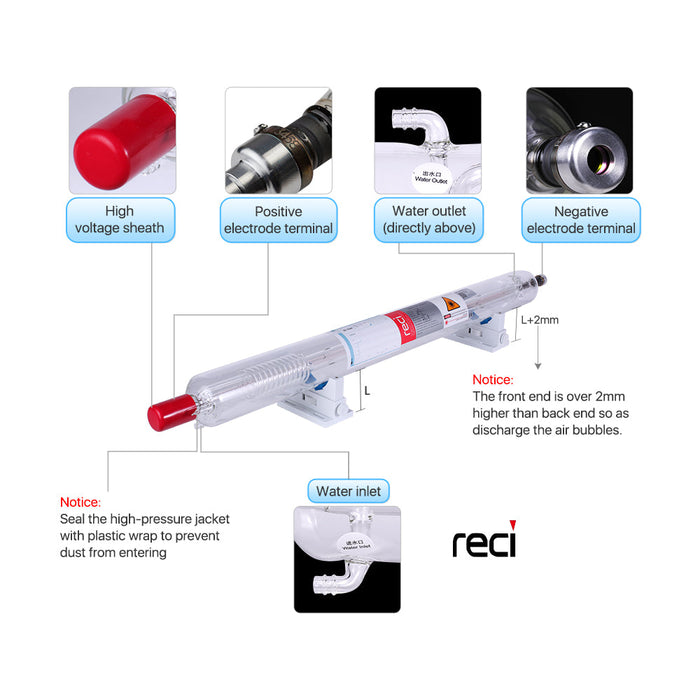 RECI W Series CO2 Laser Tube